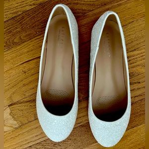 Sparkly white shoes. Never worn.